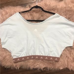 2 for $30 brand new NWT adidas cropped tshirt, medium, light blue